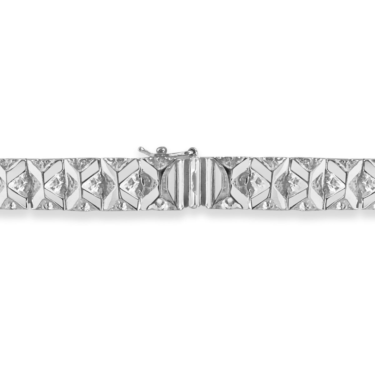 Nugget Solid White/Yellow/Rose Gold Handmade Bracelet, 9mm, 6.5-10 Inch