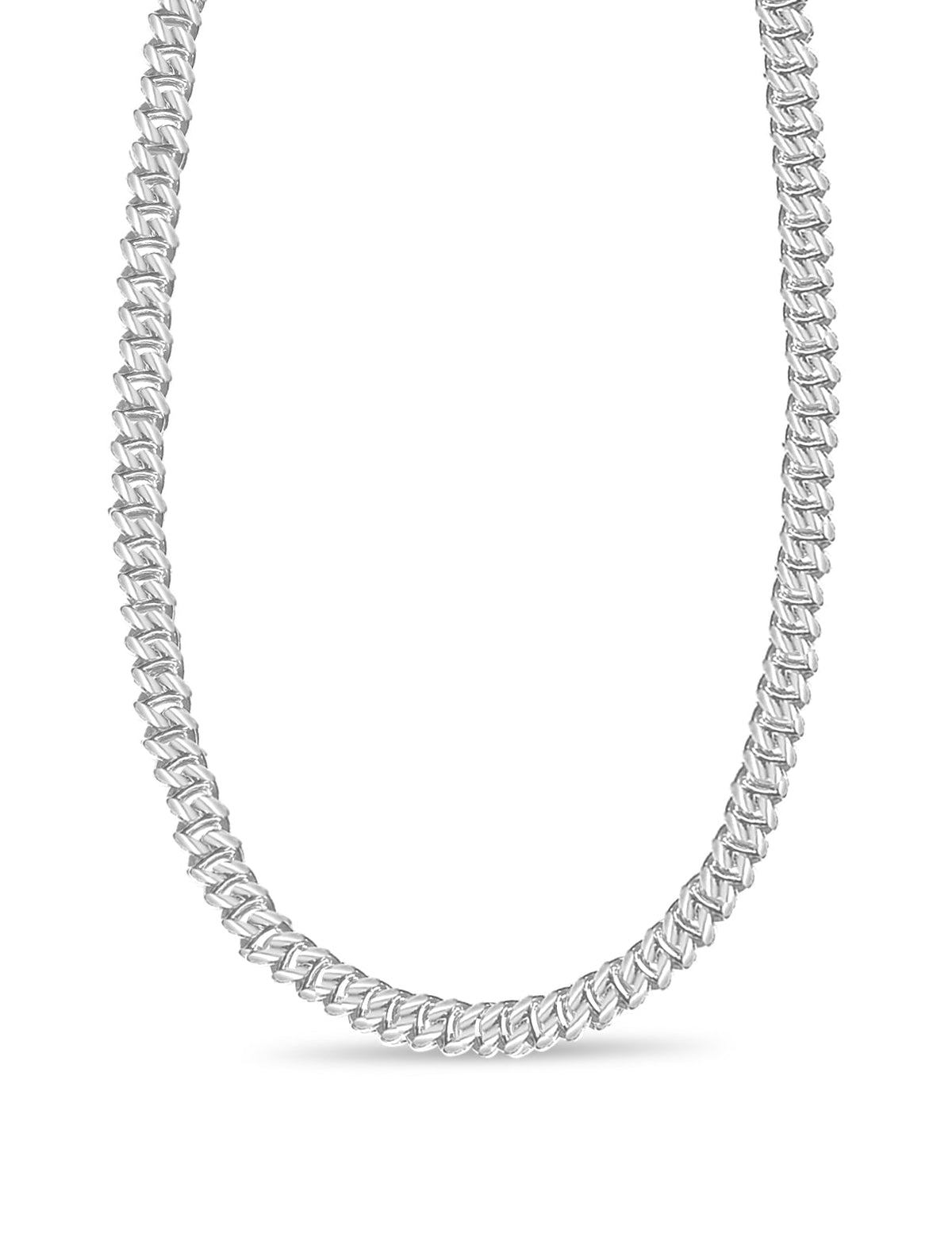 Mariner Solid White/Yellow/Rose Gold Handmade Necklace, 9mm, 16-30 Inch