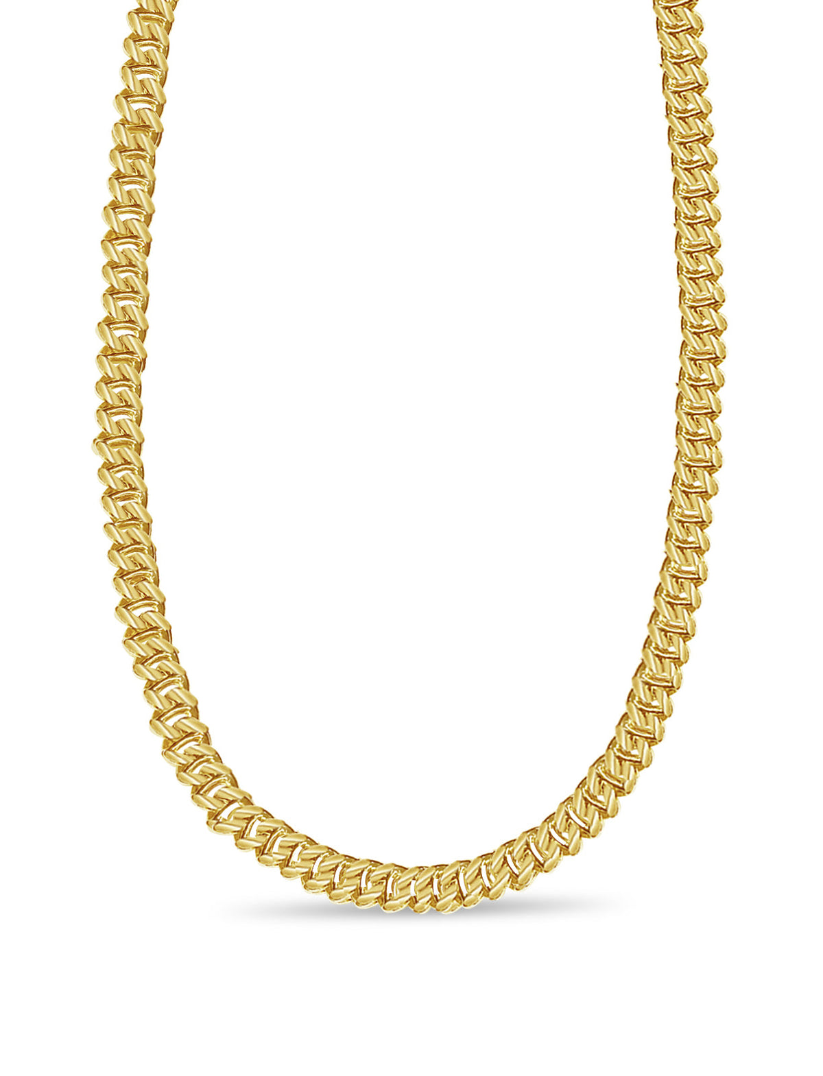 Mariner Solid White/Yellow/Rose Gold Handmade Necklace, 9mm, 16-30 Inch