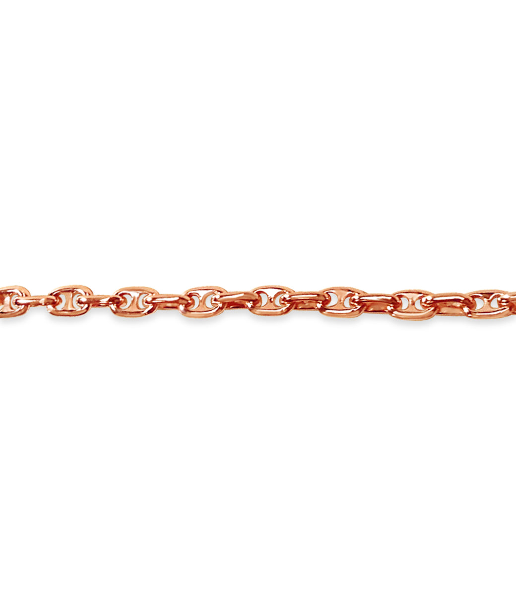 Anchor Mariner Solid White/Yellow/Rose Gold Handmade Bracelet, 5mm, 6.5-10 Inch