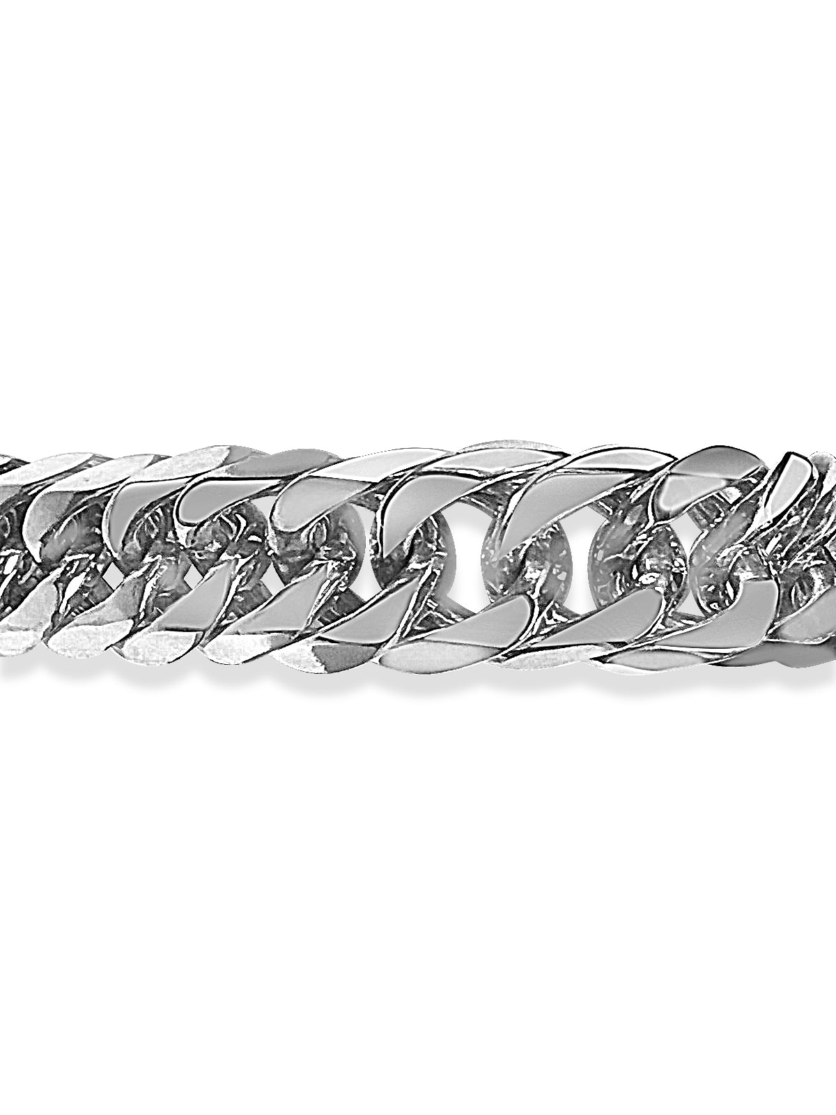 Curb Solid White/Yellow/Rose Gold Handmade Bracelet, 16mm, 6.5-10 Inch