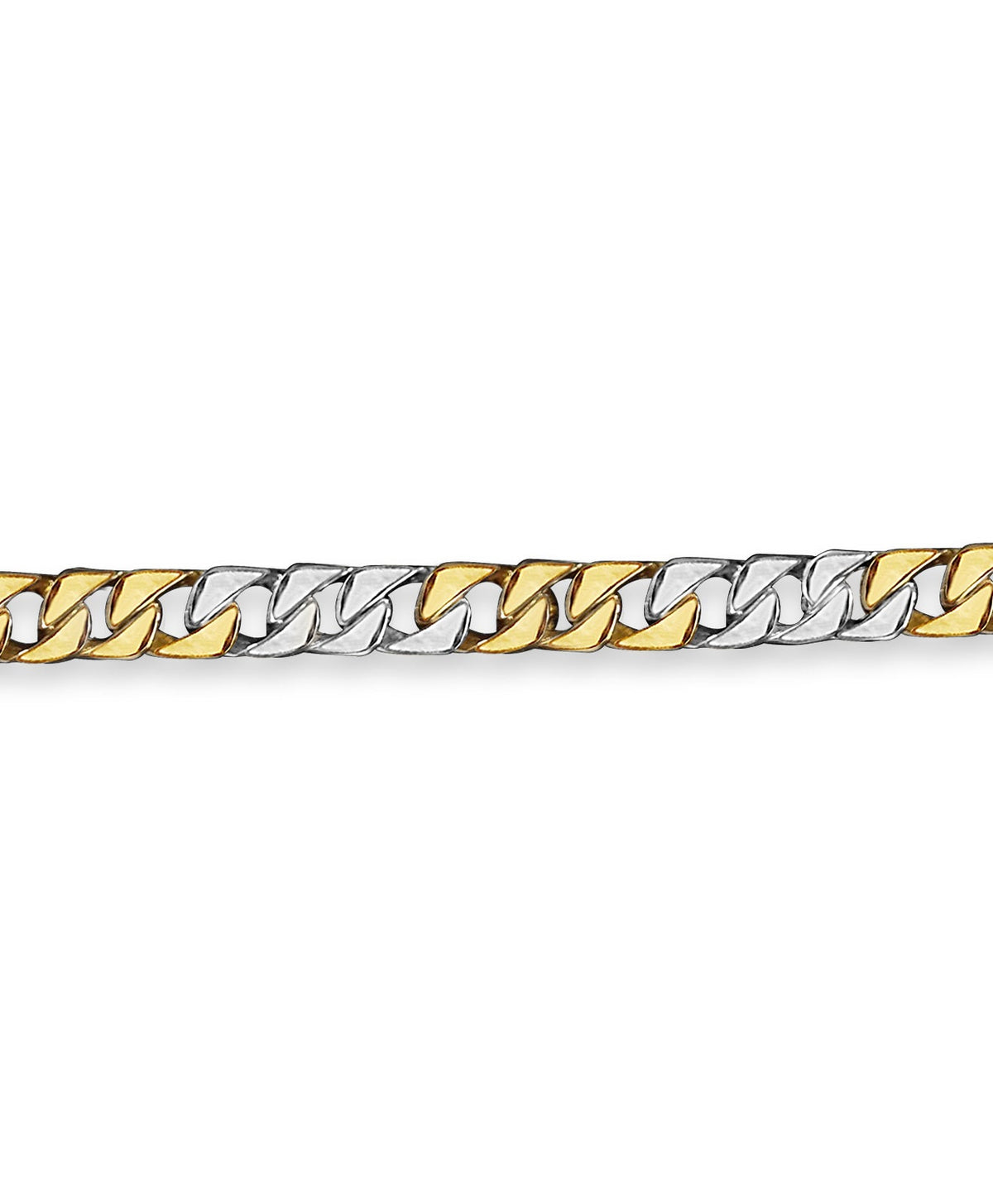 Curb Solid White/Yellow/Rose Gold Handmade Bracelet, 9mm, 6.5-10 Inch, from 63.5 g