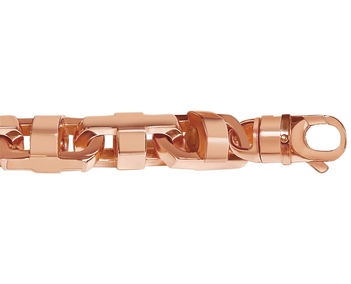 Anchor Mariner Solid White/Yellow/Rose Gold Handmade Bracelet, 15mm, 6.5-10 Inch