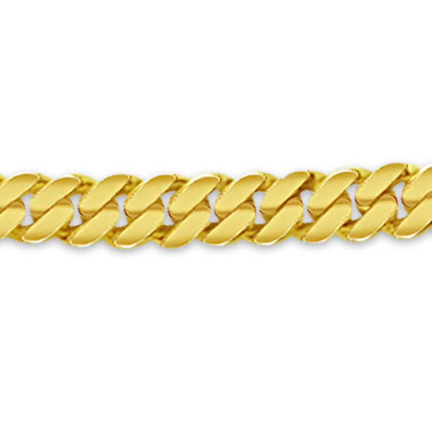 Miami Cuban Solid White/Yellow/Rose Gold Handmade Necklace, 8mm, 16-30 Inch, from 53.8 g