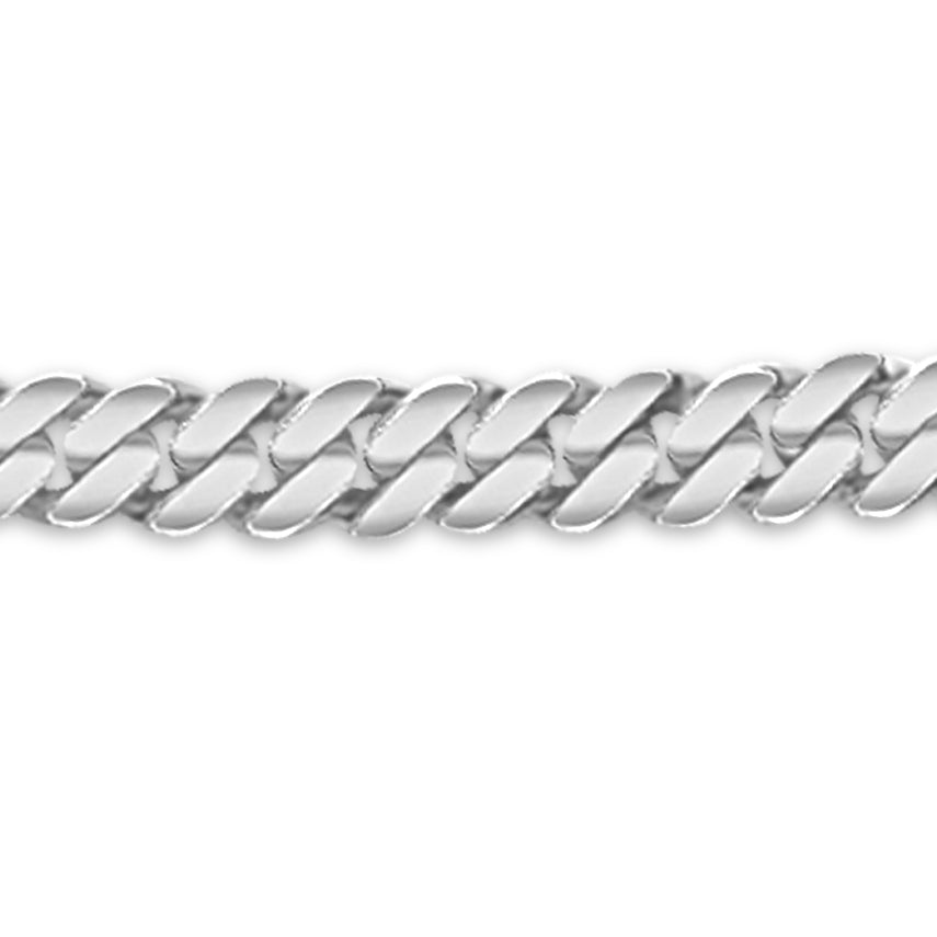 Miami Cuban Solid White/Yellow/Rose Gold Handmade Necklace, 8mm, 16-30 Inch, from 53.8 g