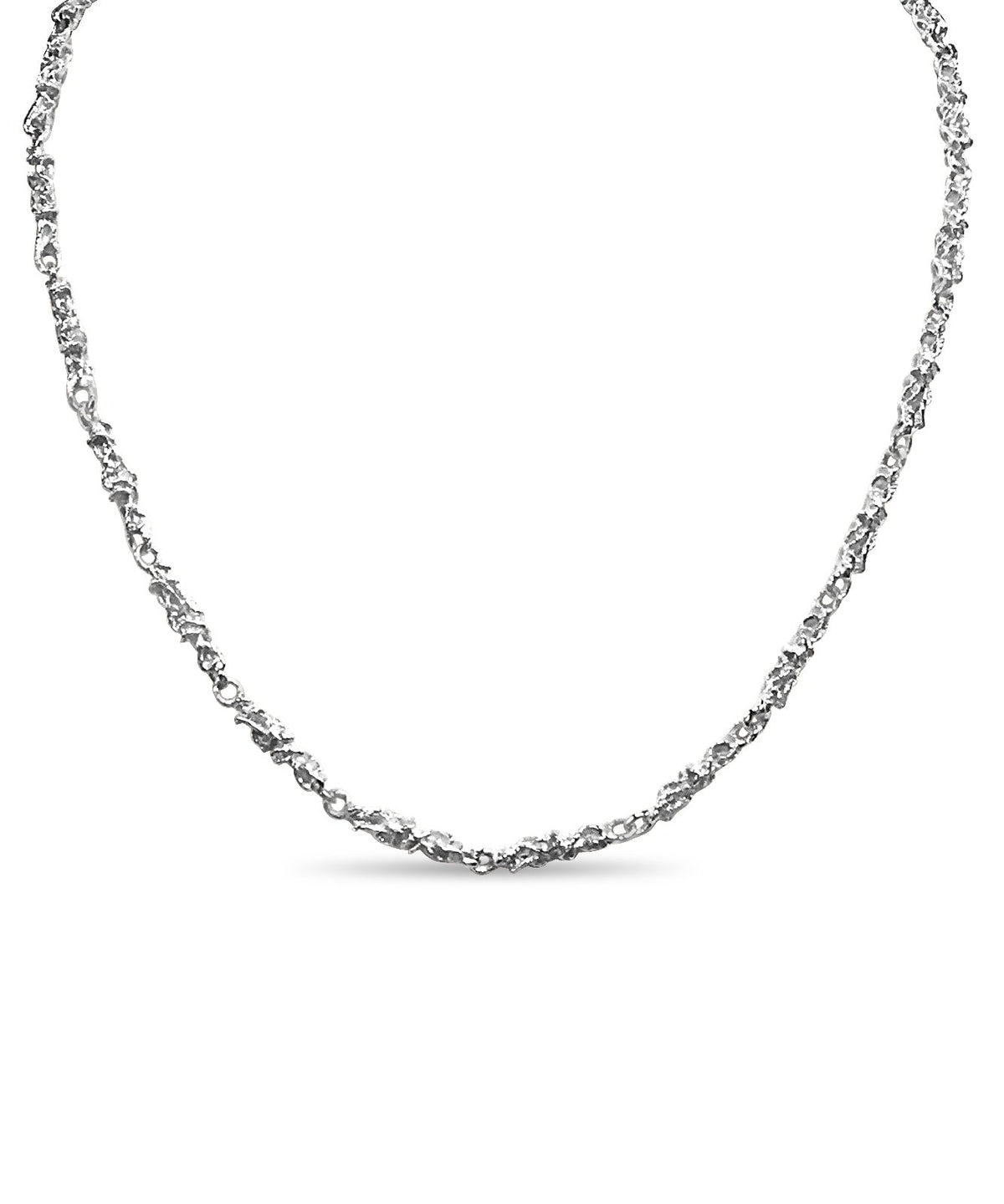 Nugget Solid White/Yellow/Rose Gold Handmade Necklace, 5mm, 16-30 Inch