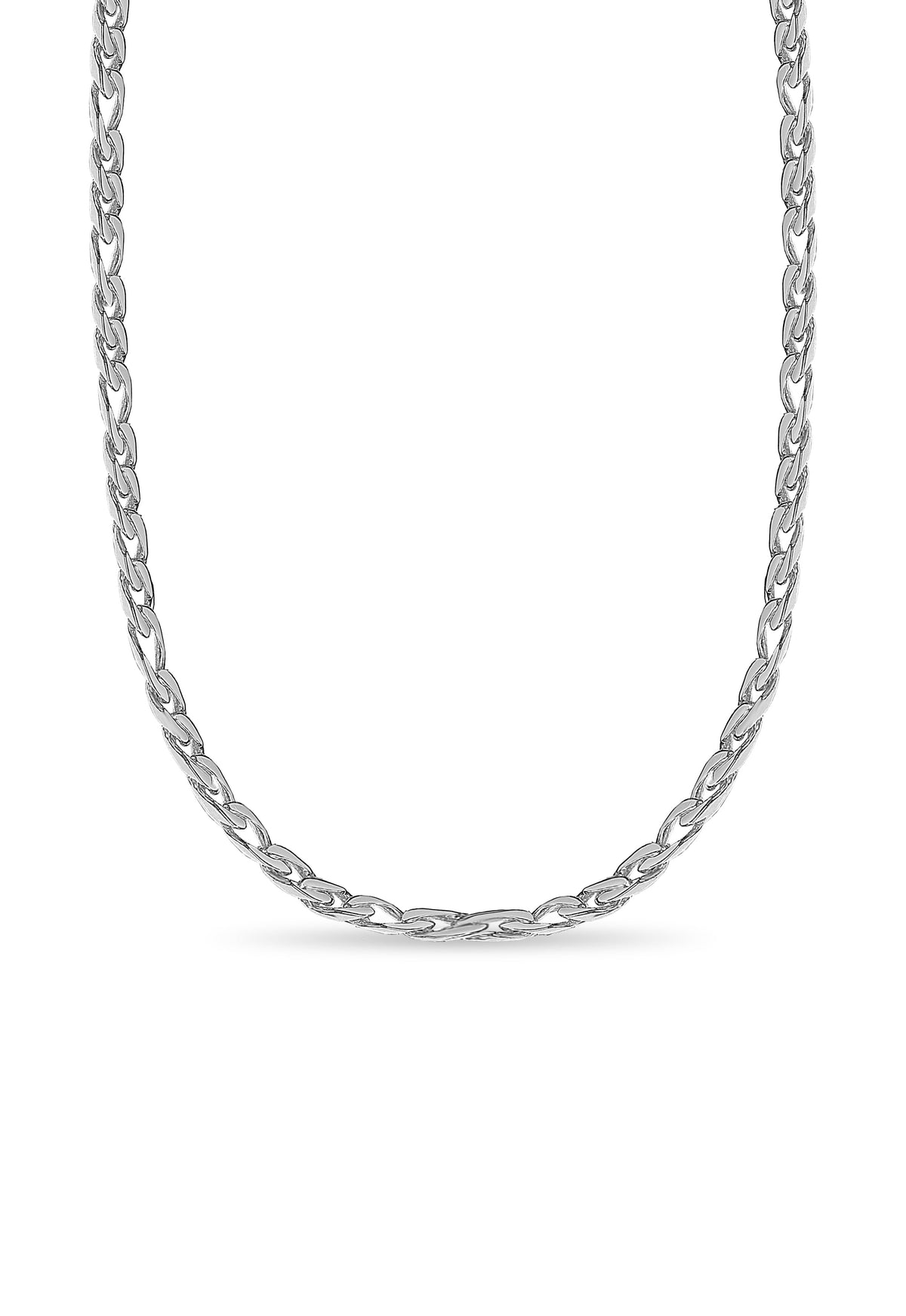 Figaro Solid White/Yellow/Rose Gold Handmade Necklace, 8mm, 16-30 Inch, from 65.4 g