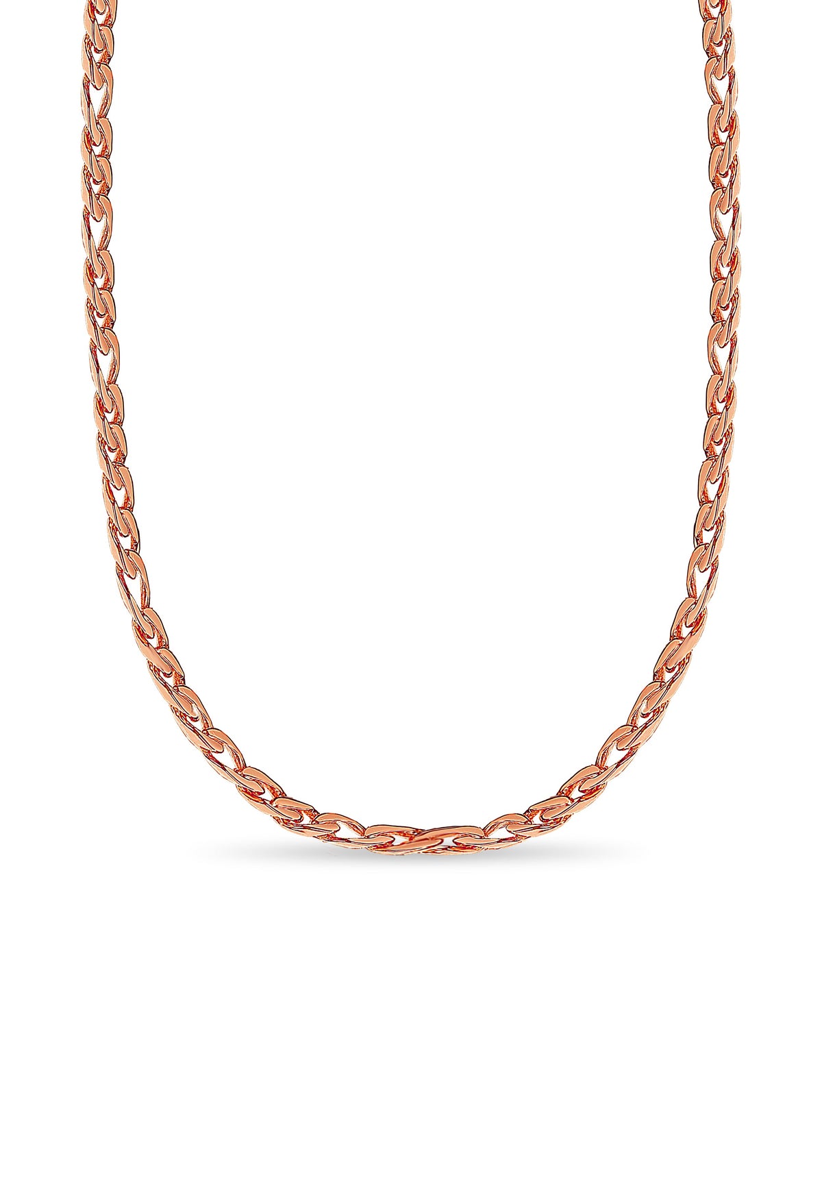 Figaro Solid White/Yellow/Rose Gold Handmade Necklace, 8mm, 16-30 Inch, from 65.4 g