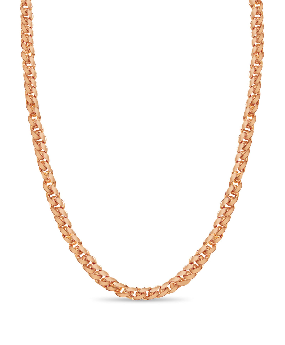 Curb Solid White/Yellow/Rose Gold Handmade Necklace, 15mm, 16-30 Inch