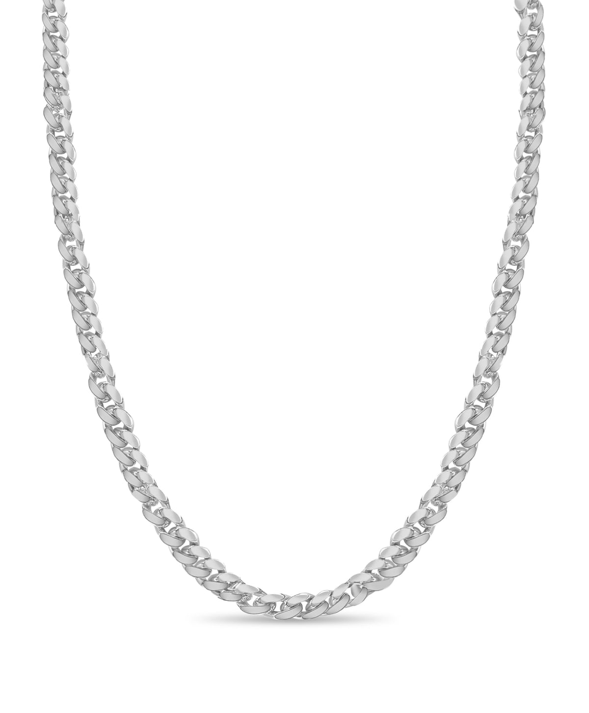 Curb Solid White/Yellow/Rose Gold Handmade Necklace, 15mm, 16-30 Inch