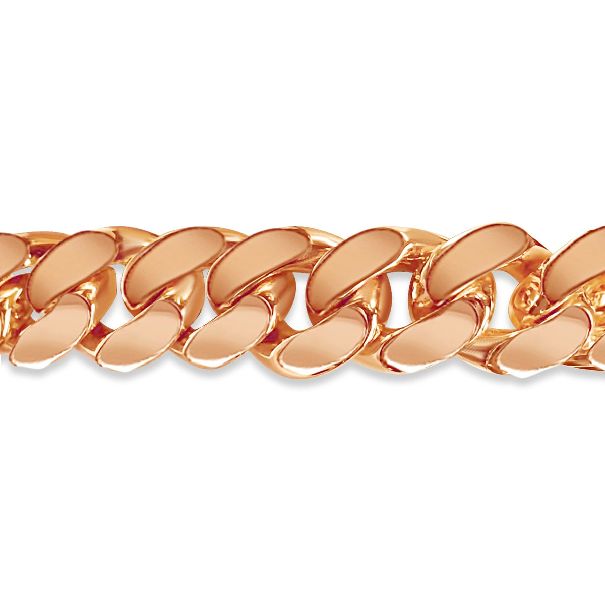 Curb Solid White/Yellow/Rose Gold Handmade Necklace, 15mm, 16-30 Inch