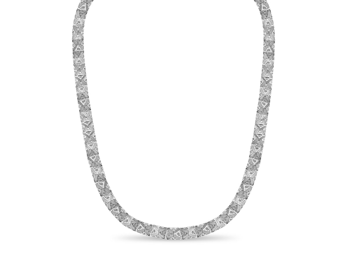 Nugget Solid White/Yellow/Rose Gold Handmade Necklace, 11mm, 16-30 Inch