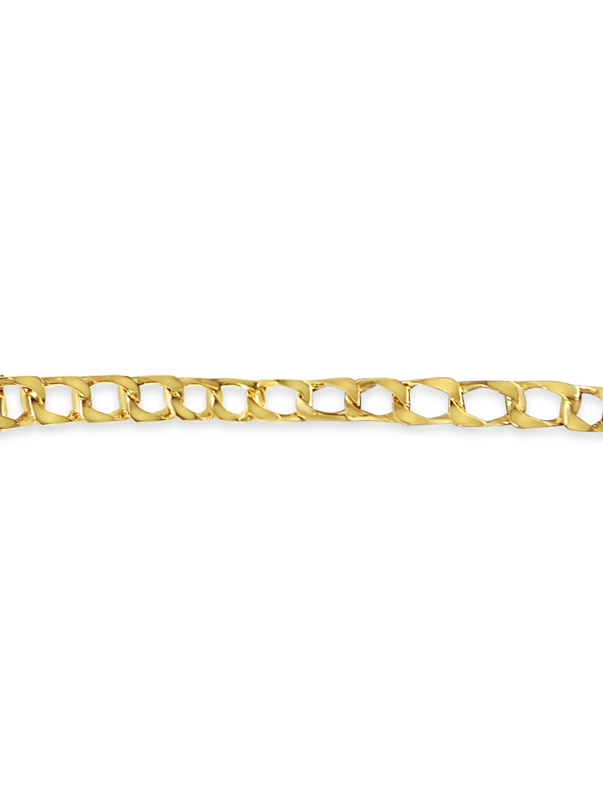 Curb Solid White/Yellow/Rose Gold Handmade Necklace, 10mm, 16-30 Inch