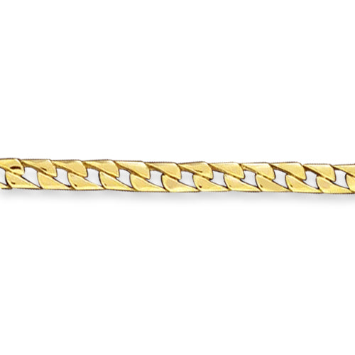 Curb Solid White/Yellow/Rose Gold Handmade Necklace, 7mm, 16-30 Inch, from 32.5 g