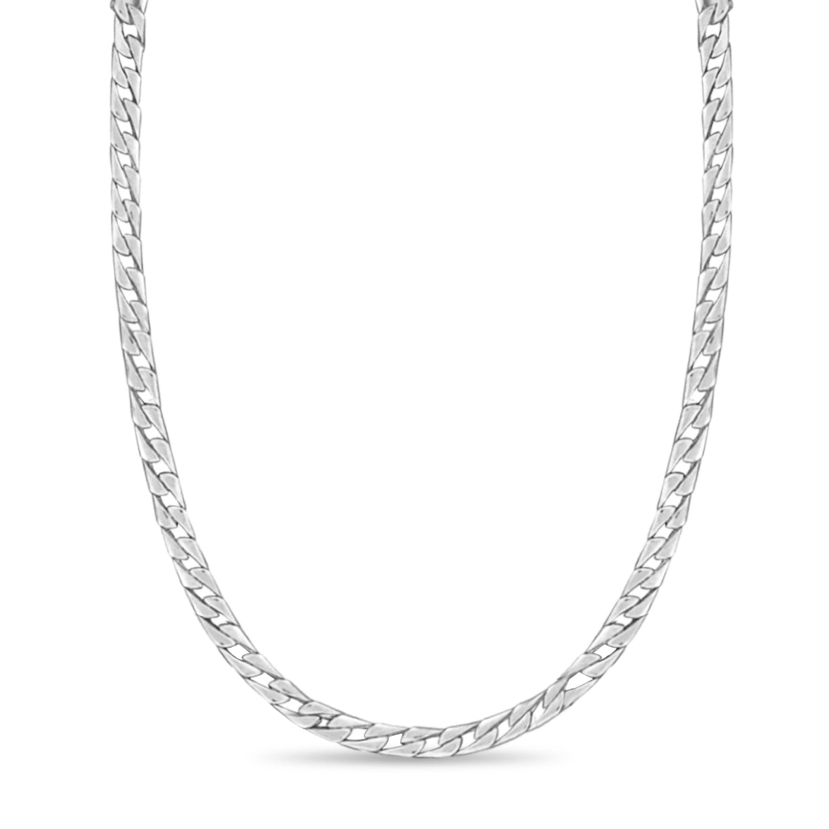 Curb Solid White/Yellow/Rose Gold Handmade Necklace, 7mm, 16-30 Inch, from 32.5 g