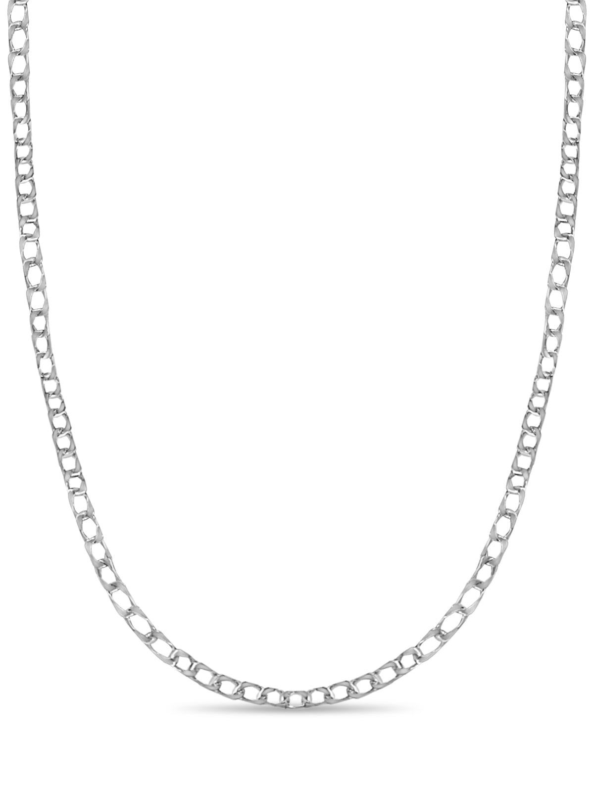 Curb Solid White/Yellow/Rose Gold Handmade Necklace, 10mm, 16-30 Inch