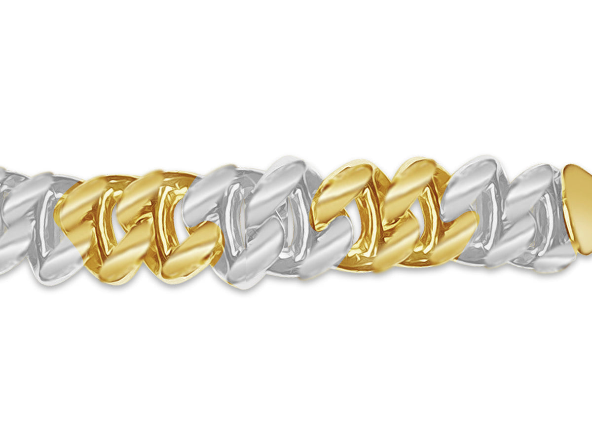 Mariner Solid White/Yellow/Rose Gold Handmade Necklace, 9mm, 16-30 Inch