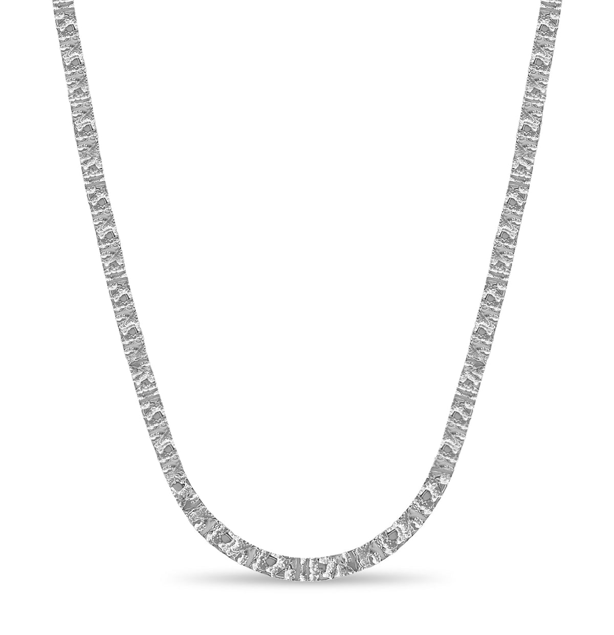Nugget Solid White/Yellow/Rose Gold Handmade Necklace, 6mm, 16-30 Inch