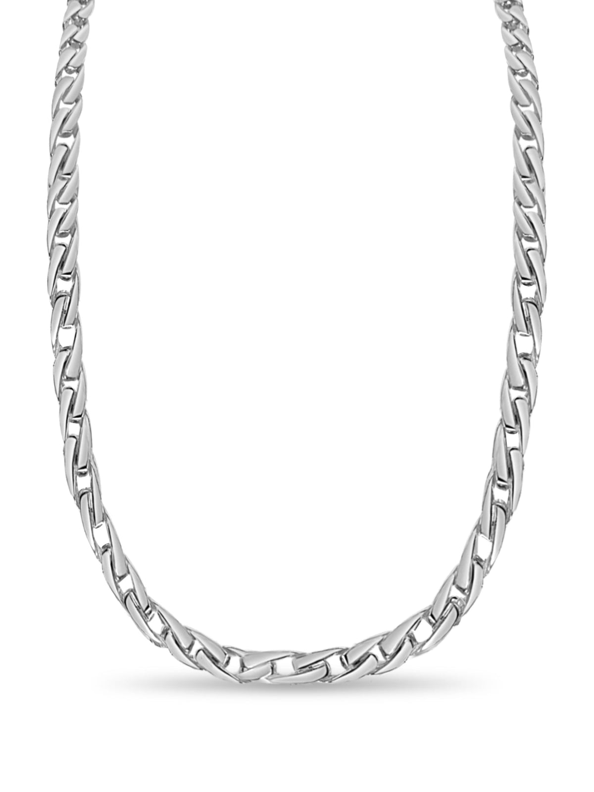 Curb Solid White/Yellow/Rose Gold Handmade Necklace, 7mm, 16-30 Inch, from 41.2 g