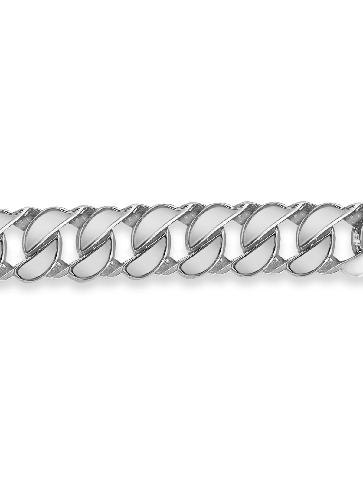 Curb Solid White/Yellow/Rose Gold Handmade Bracelet, 20mm, 6.5-10 Inch