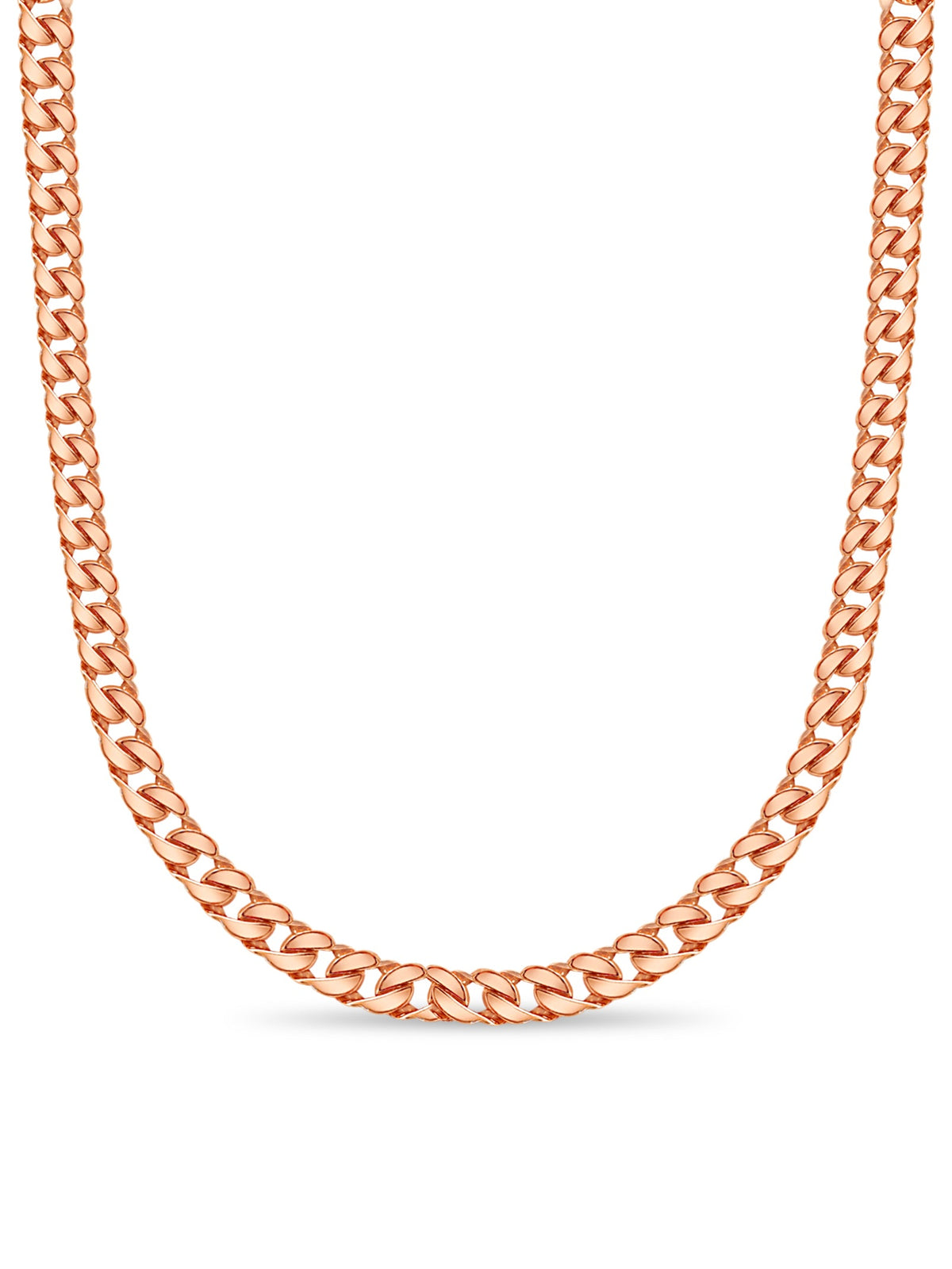 Curb Solid White/Yellow/Rose Gold Handmade Necklace, 20mm, 16-30 Inch