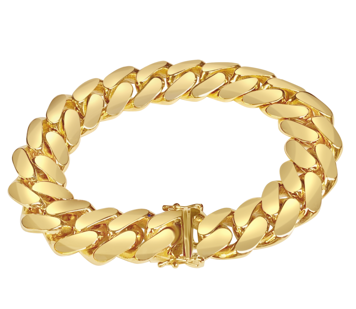 Miami Cuban Solid White/Yellow/Rose Gold Handmade Bracelet, 16mm, 6.5-10 Inch, from 154.6 g