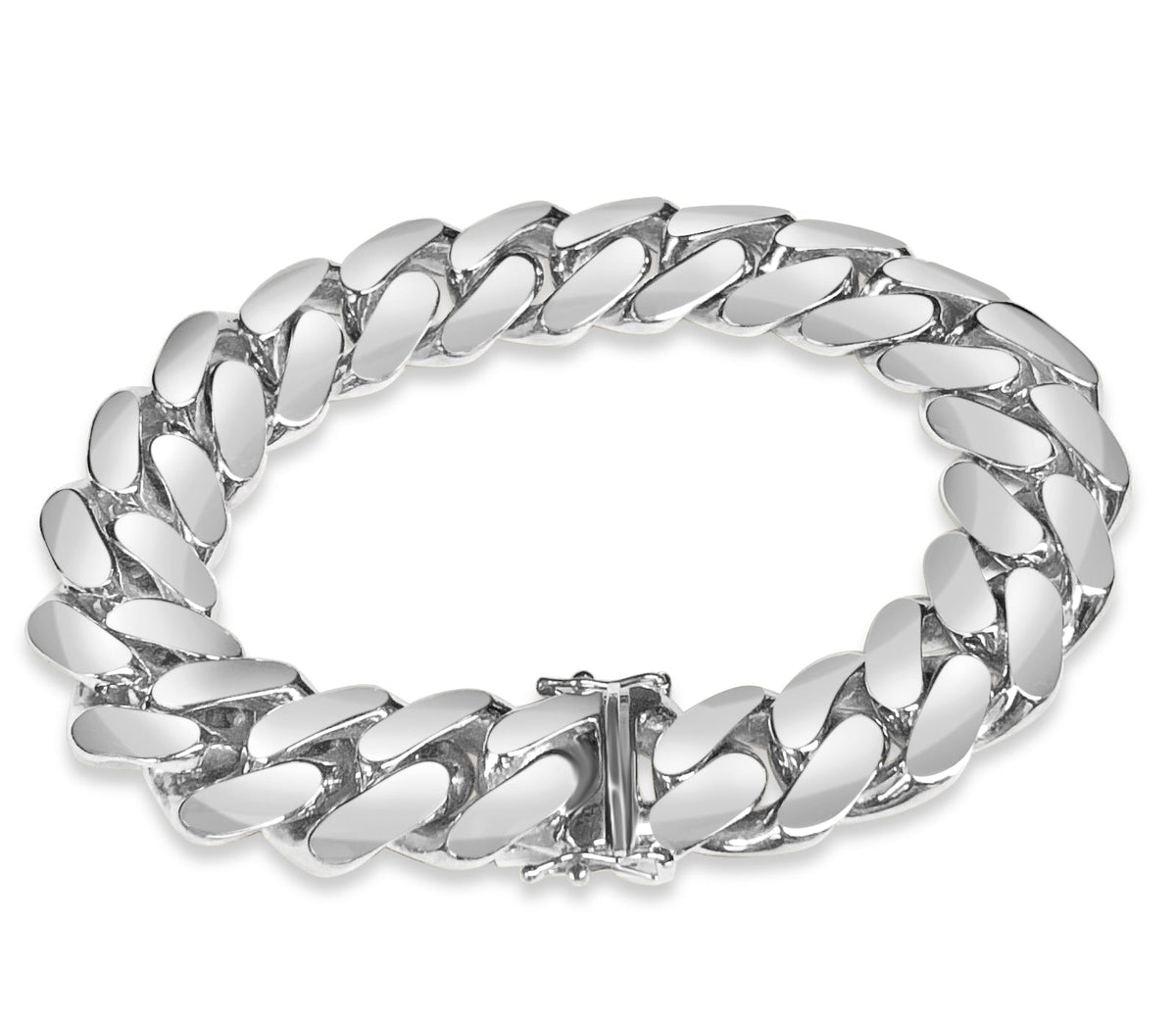 Miami Cuban Solid White/Yellow/Rose Gold Handmade Bracelet, 16mm, 6.5-10 Inch, from 154.6 g