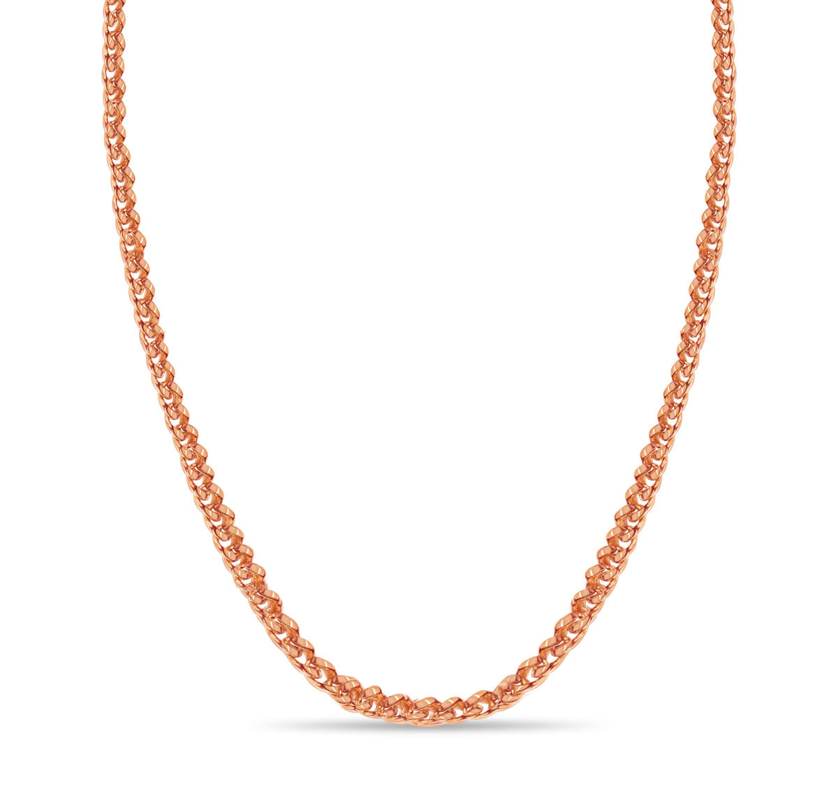 Curb Solid White/Yellow/Rose Gold Handmade Necklace, 8mm, 16-30 Inch, from 57.6 g