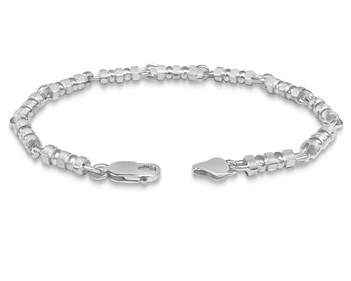 Bead Solid White/Yellow/Rose Gold Handmade Bracelet, 5mm, 6.5-10 Inch