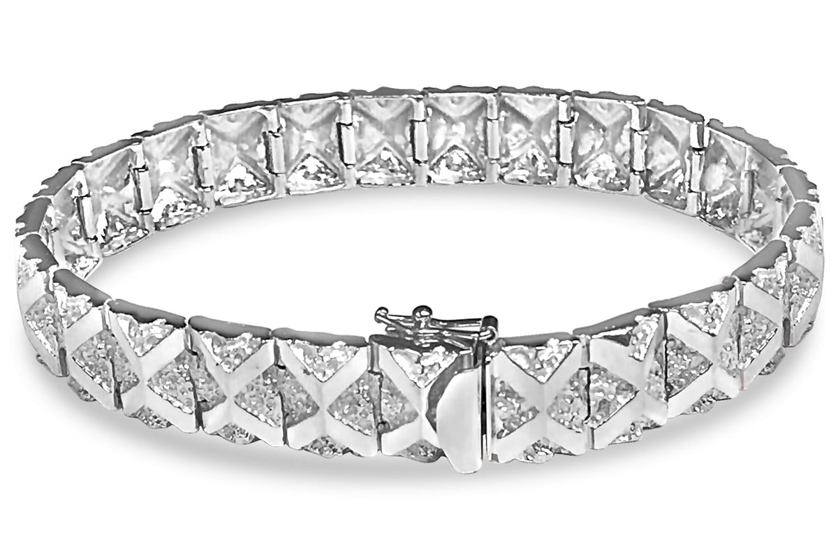 Nugget Solid White/Yellow/Rose Gold Handmade Bracelet, 11mm, 6.5-10 Inch, from 39.6 g