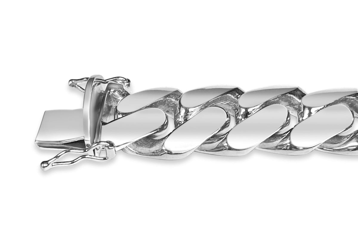 Miami Cuban Solid White/Yellow/Rose Gold Handmade Bracelet, 16mm, 6.5-10 Inch, from 154.6 g