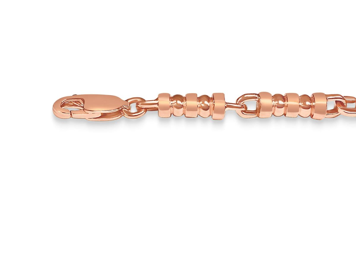 Bead Solid White/Yellow/Rose Gold Handmade Bracelet, 5mm, 6.5-10 Inch