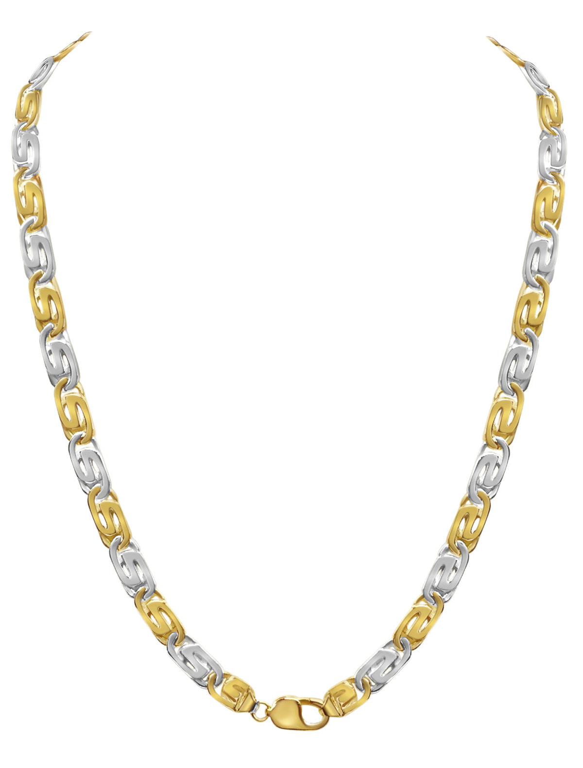 Tiger Eye Solid White/Yellow/Rose Gold Handmade Necklace, 9mm, 16-30 Inch