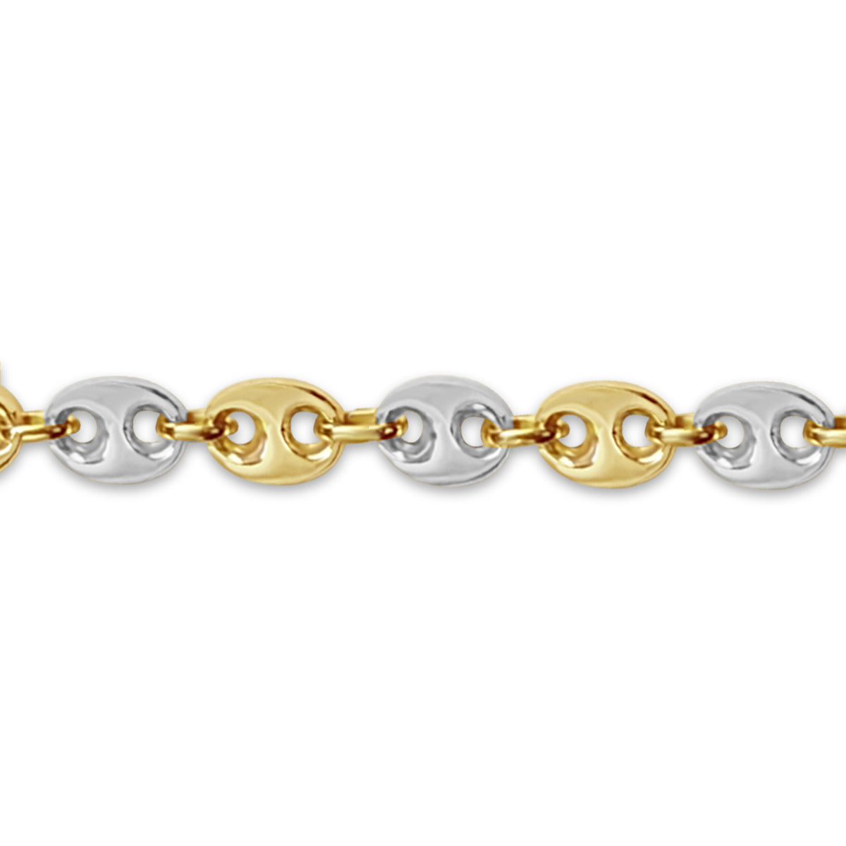 Mariner Solid White/Yellow/Rose Gold Handmade Necklace, 11mm, 16-30 Inch
