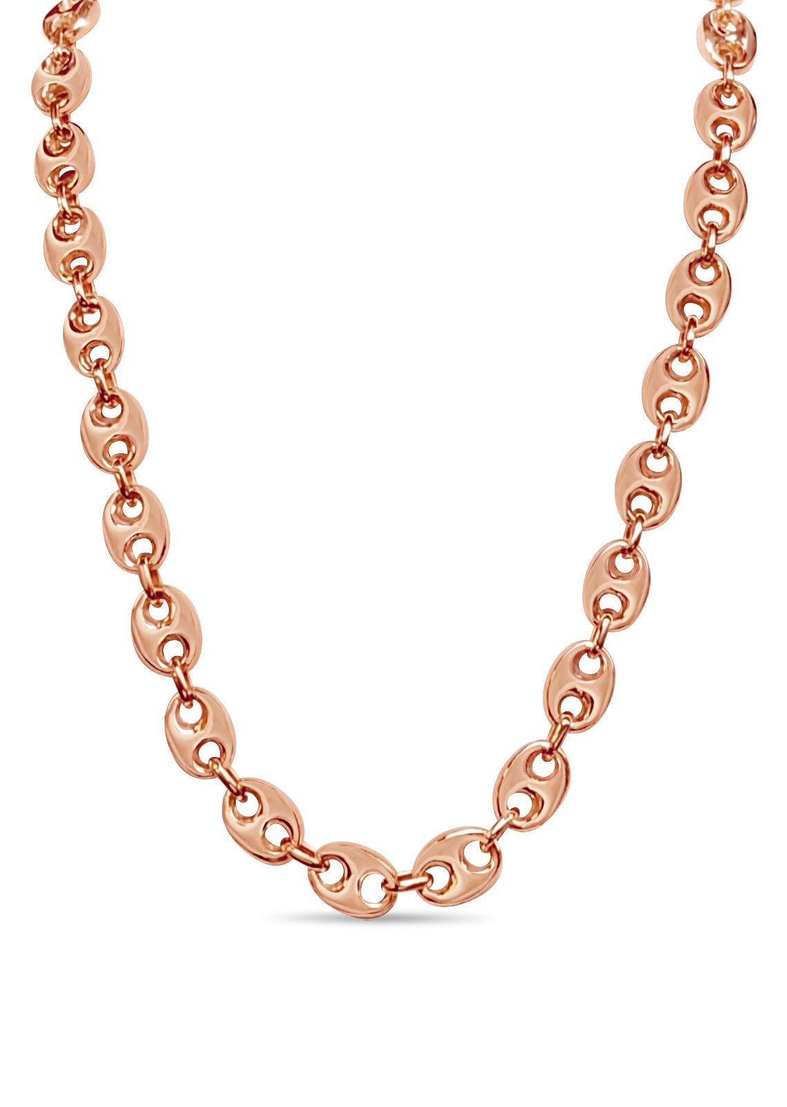 Mariner Solid White/Yellow/Rose Gold Handmade Necklace, 11mm, 16-30 Inch