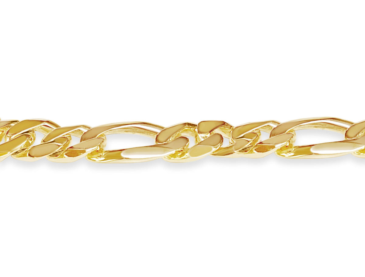 Figaro Solid White/Yellow/Rose Gold Handmade Necklace, 12mm, 16-30 Inch