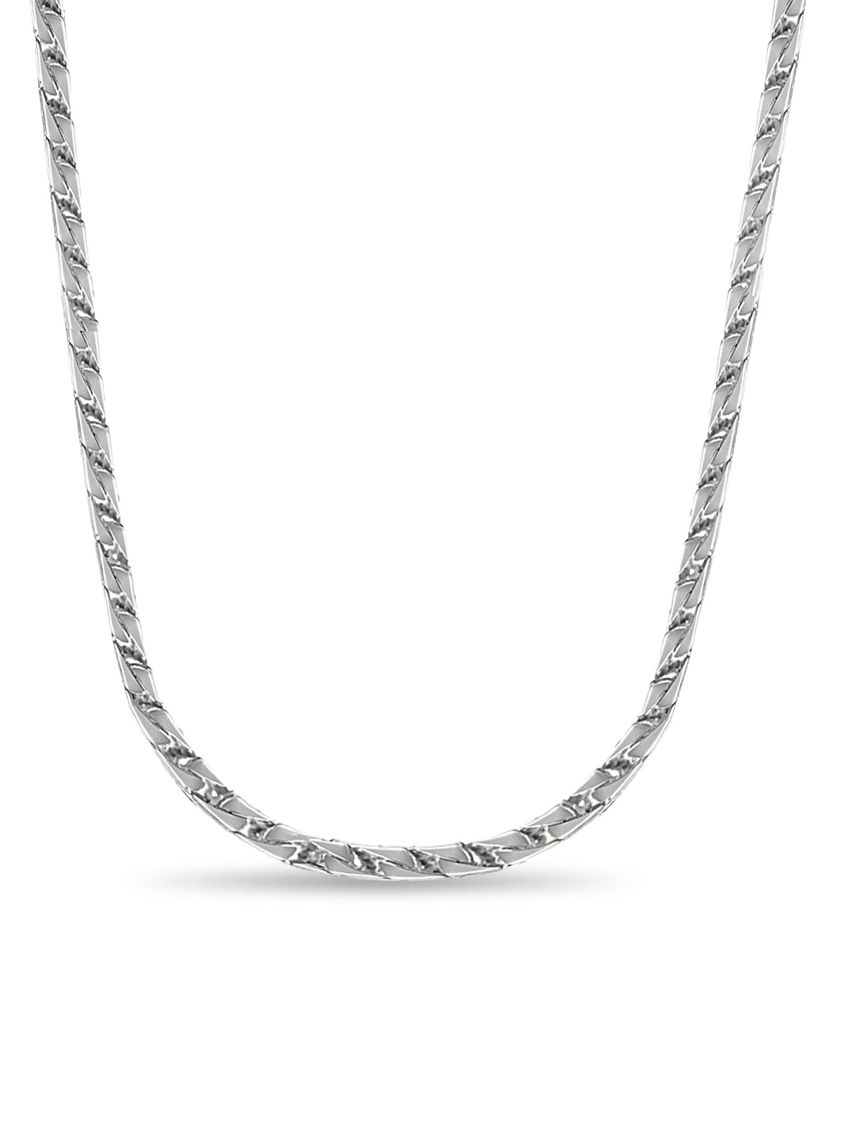 Curb Solid White/Yellow/Rose Gold Handmade Necklace, 7mm, 16-30 Inch, from 32.5 g