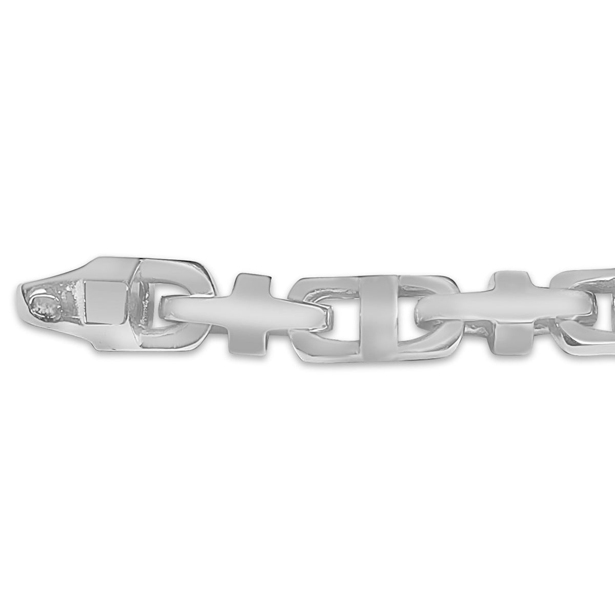 Anchor Mariner Solid White/Yellow/Rose Gold Handmade Bracelet, 7mm, 6.5-10 Inch