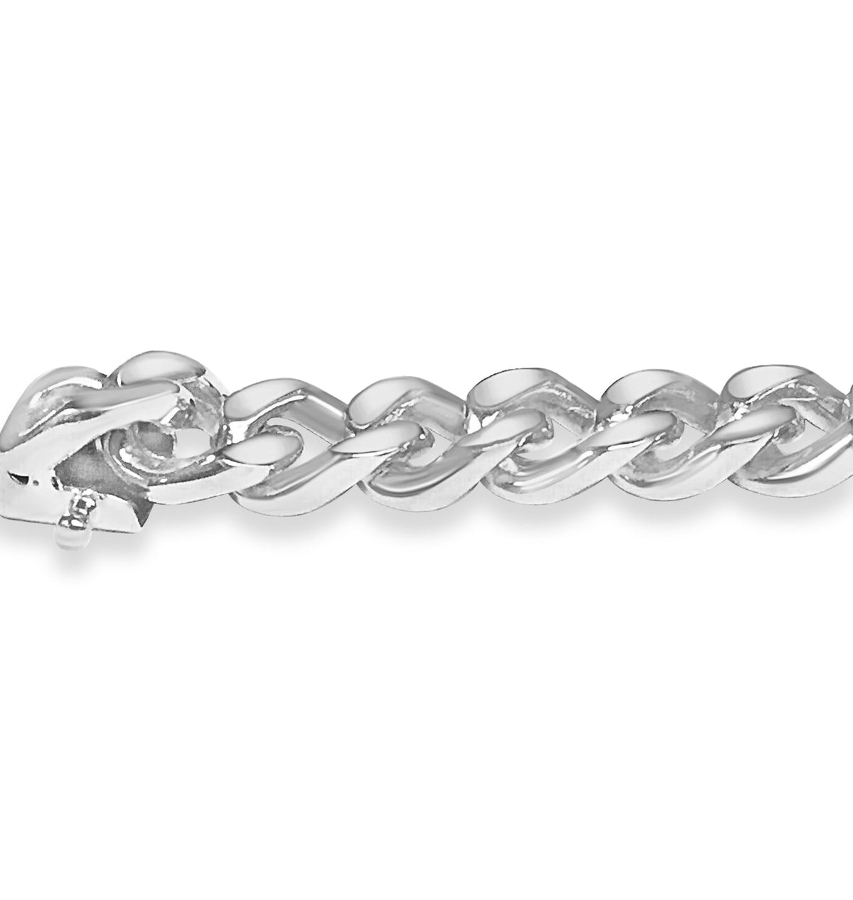 Curb Solid White/Yellow/Rose Gold Handmade Necklace, 8mm, 16-30 Inch, from 73.1 g