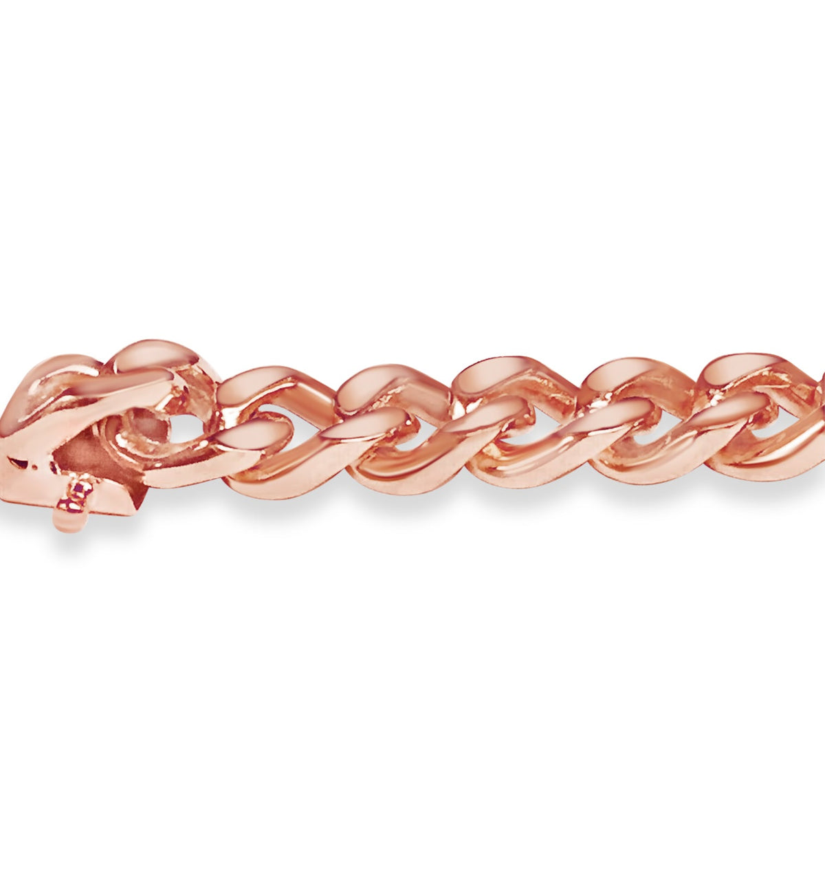Curb Solid White/Yellow/Rose Gold Handmade Necklace, 8mm, 16-30 Inch, from 73.1 g