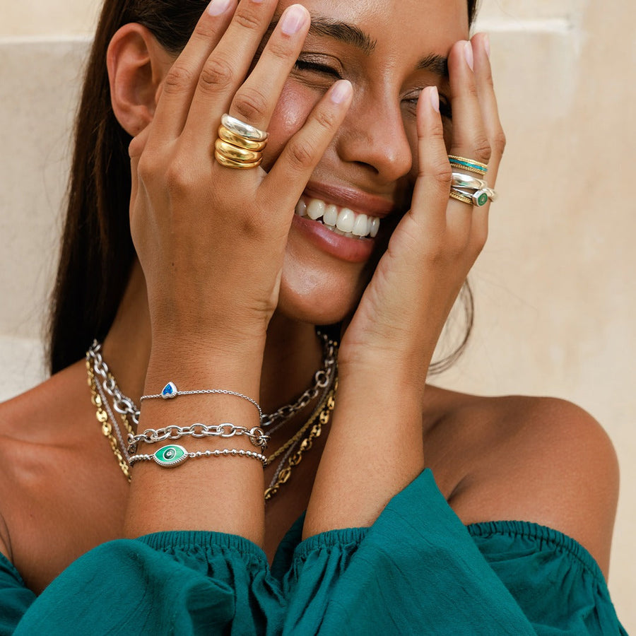 Radiant Flow Gold Ring Stack