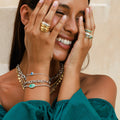 Clear Ambitions Malachite Evil Eye Ring 5