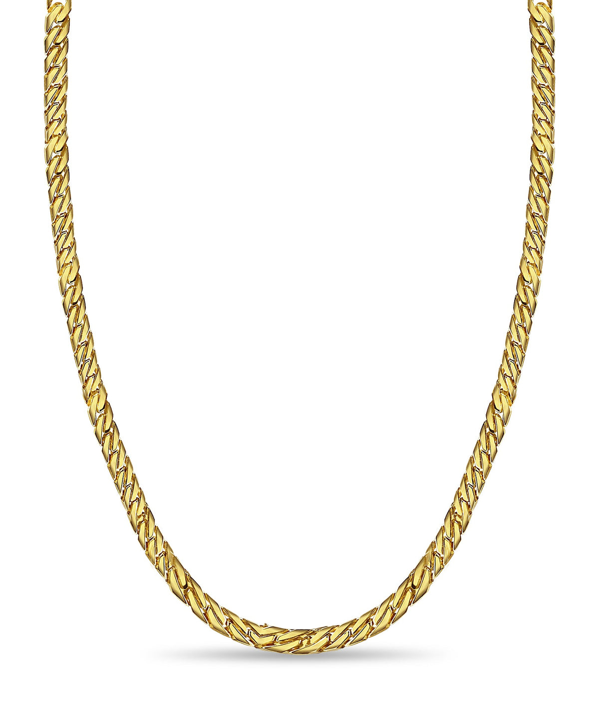 Curb Solid White/Yellow/Rose Gold Handmade Necklace, 8mm, 16-30 Inch, from 70.7 g