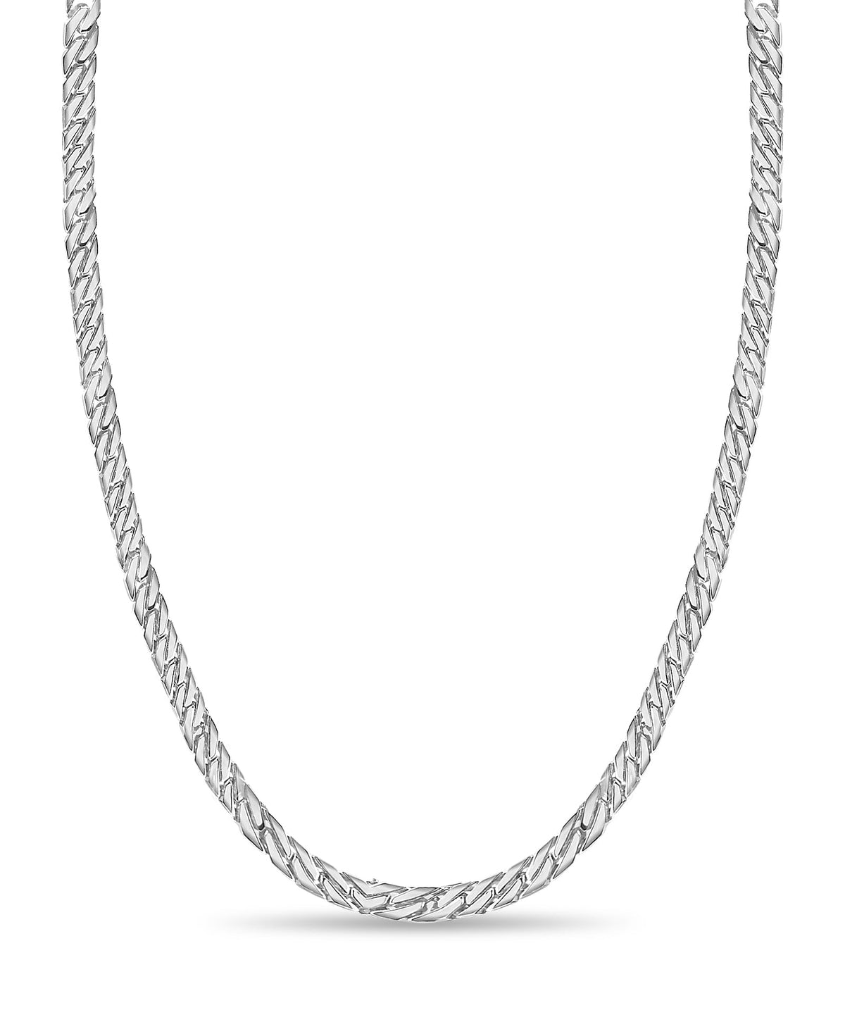 Curb Solid White/Yellow/Rose Gold Handmade Necklace, 8mm, 16-30 Inch, from 70.7 g