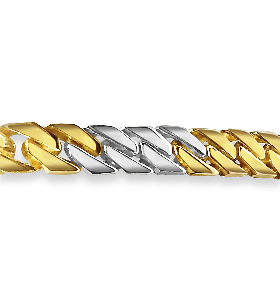 Curb Solid White/Yellow/Rose Gold Handmade Necklace, 8mm, 16-30 Inch, from 70.7 g