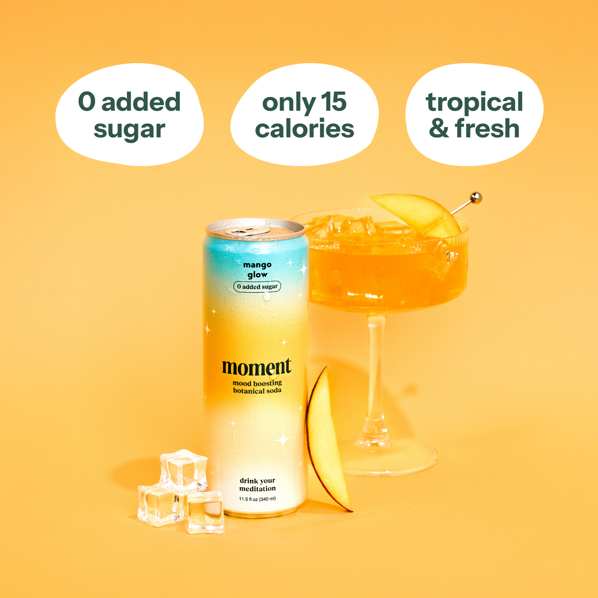 mango glow (botanical soda | 12 pack)
