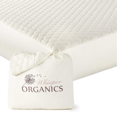 Organic Cotton Quilted Mattress Pad Protector, by Whisper Organics