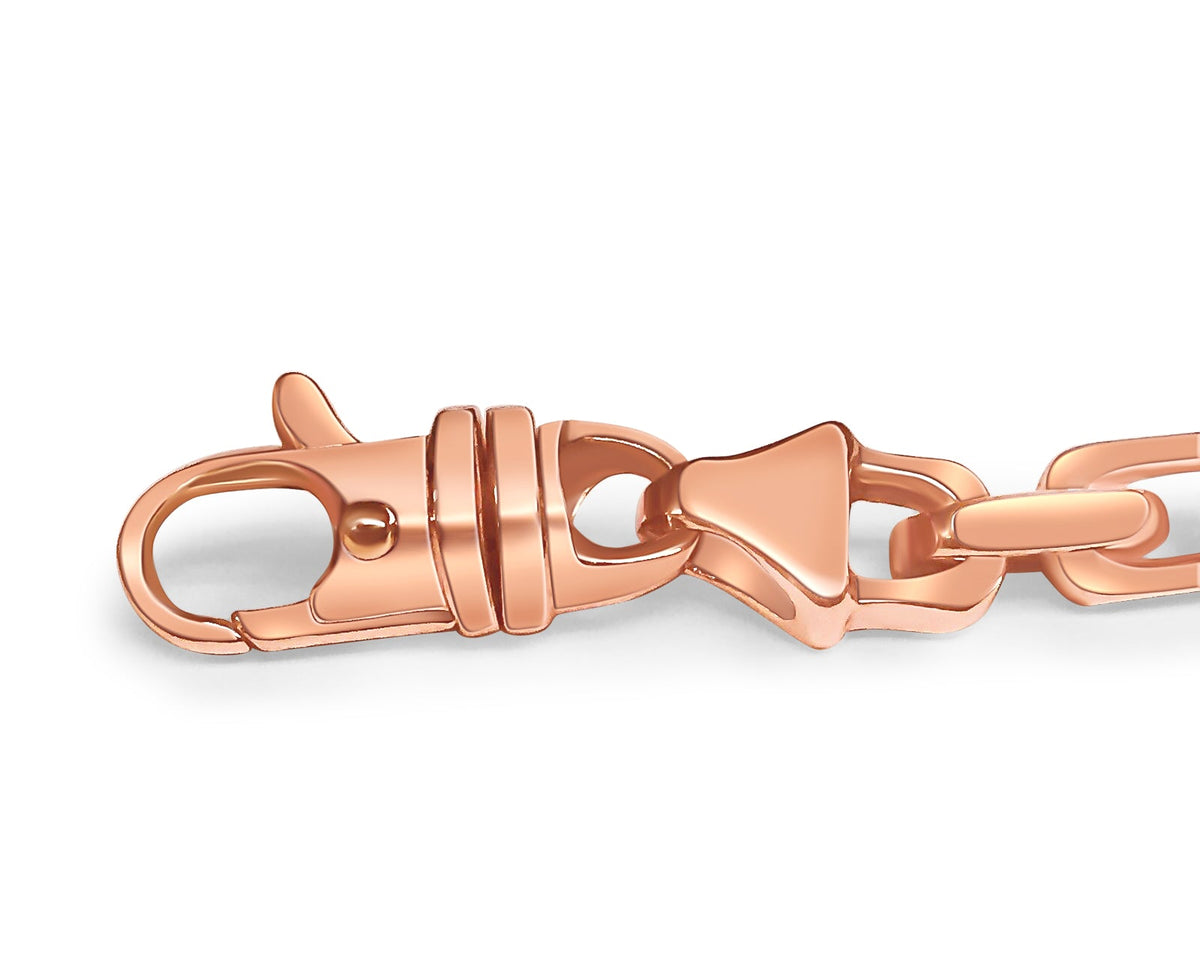 Fancy Rolo Solid White/Yellow/Rose Gold Handmade Necklace, 7mm, 16-30 Inch