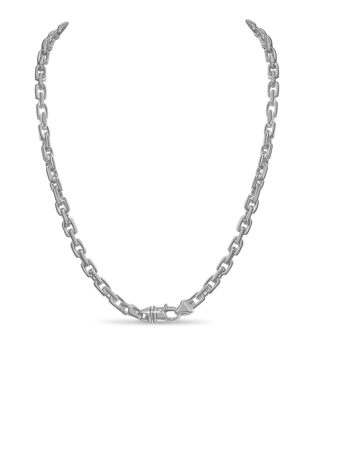 Fancy Rolo Solid White/Yellow/Rose Gold Handmade Necklace, 7mm, 16-30 Inch