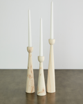 Tapered Candlestick Holder Pine Wood Cognac, Espresso, Natural 2